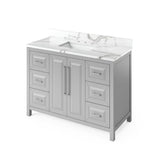 Jeffrey Alexander - 48'' Grey Cade Vanity, Calacatta Vienna Quartz Vanity Top, undermount rectangle bowl - Grey
