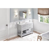 48'' Hale Blue Wavecrest Vanity, Calacatta Vienna Quartz Vanity Top, undermount rectangle bowl