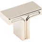 Jeffrey Alexander - 1-3/8'' Overall Length Polished Nickel Rectangle Anwick Cabinet Knob - Polished Nickel