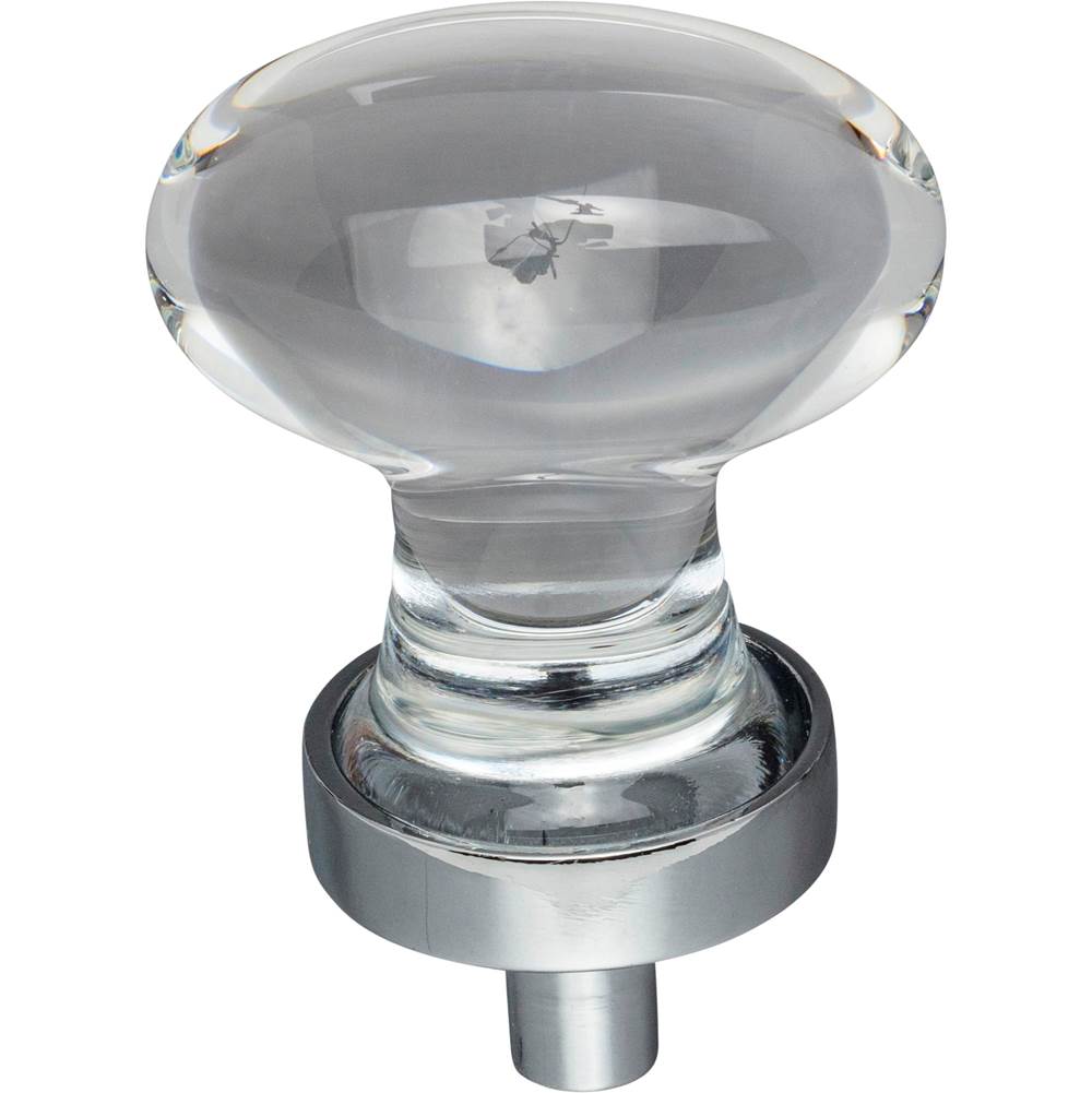 1-1/4'' Overall Length Polished Chrome Football Glass Harlow Cabinet Knob