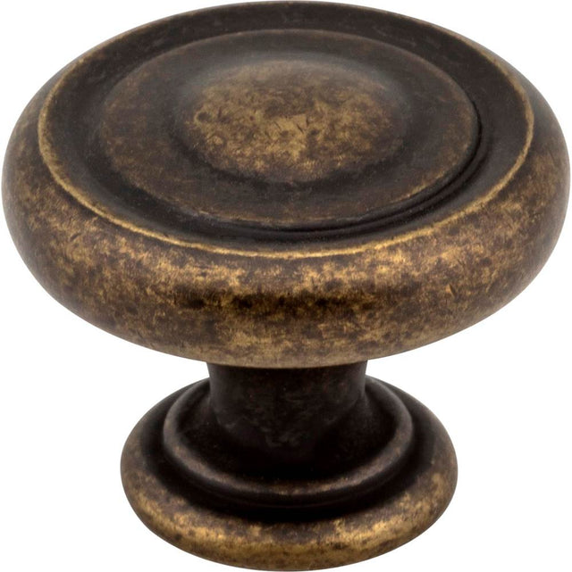 Jeffrey Alexander - 1-1/4'' Diameter Distressed Antique Brass Bremen 1 Cabinet Knob - Distressed Antique Brass