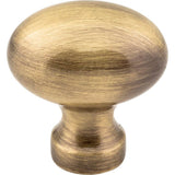 1-3/16'' Overall Length Brushed Antique Brass Football Bordeaux Cabinet Knob