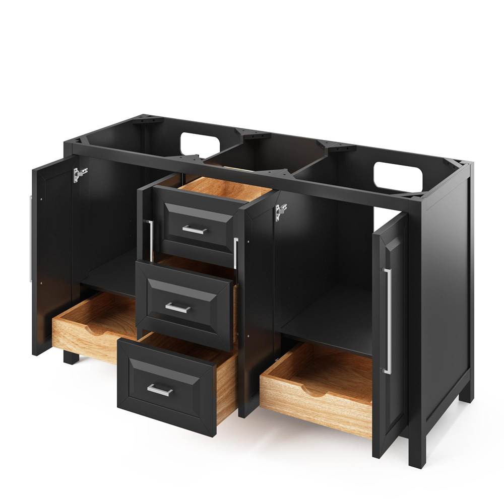 60'' Black Cade Vanity, double bowl