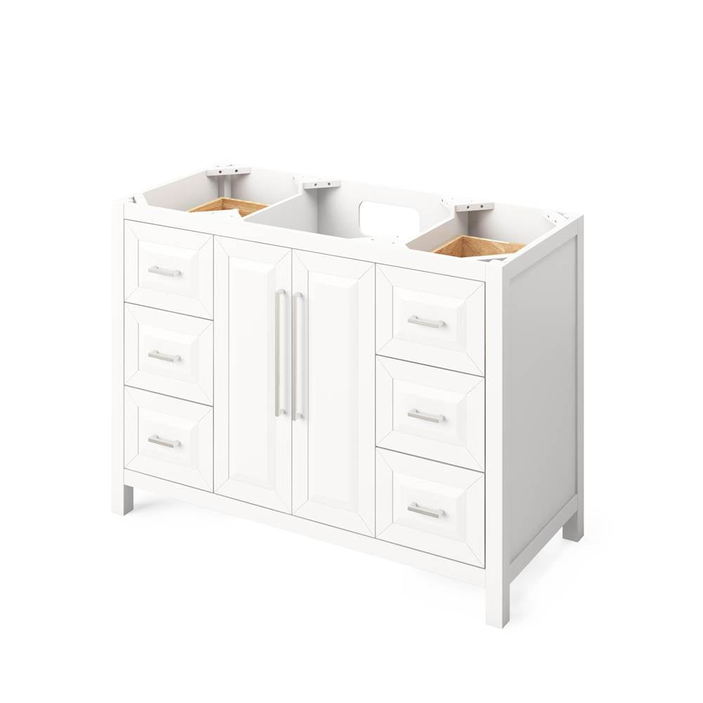 48'' Black Cade Vanity, White Carrara Marble Vanity Top, undermount rectangle bowl