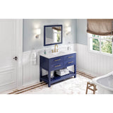 48'' Hale Blue Wavecrest Vanity, White Carrara Marble Vanity Top, undermount rectangle bowl