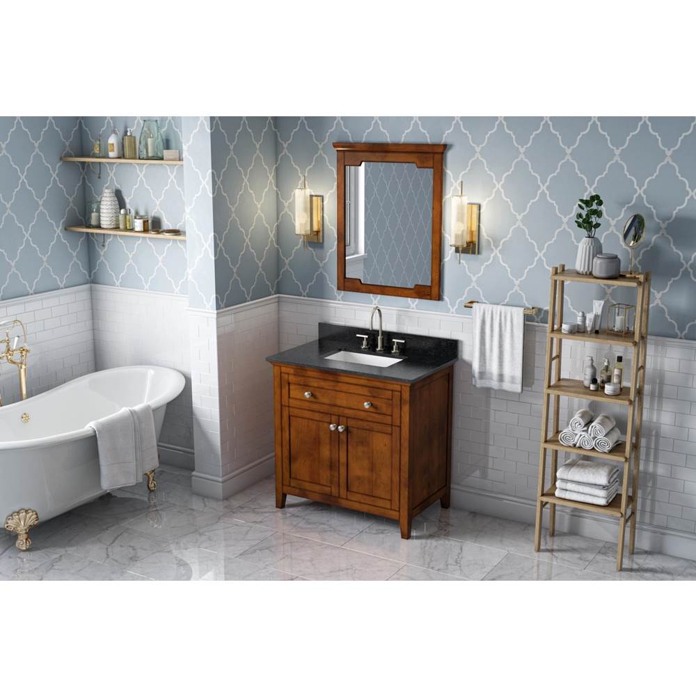 36'' Hale Blue Chatham Vanity, Black Granite Vanity Top, undermount rectangle bowl