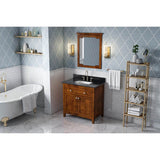 36'' Hale Blue Chatham Vanity, Black Granite Vanity Top, undermount rectangle bowl