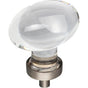 Jeffrey Alexander - 1-5/8'' Overall Length Brushed Pewter Football Glass Harlow Cabinet Knob - Brushed Pewter