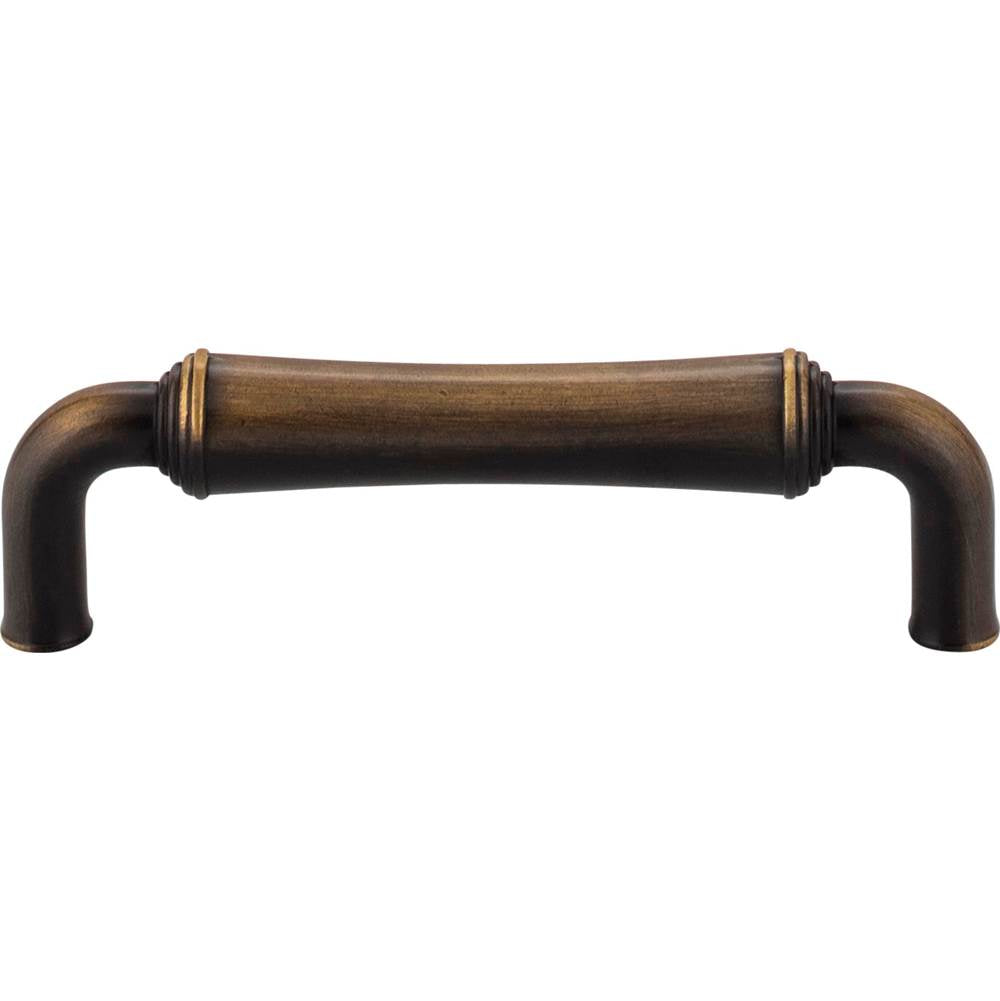 96 mm Center-to-Center Antique Brushed Satin Brass Barrel Bremen 2 Cabinet Pull