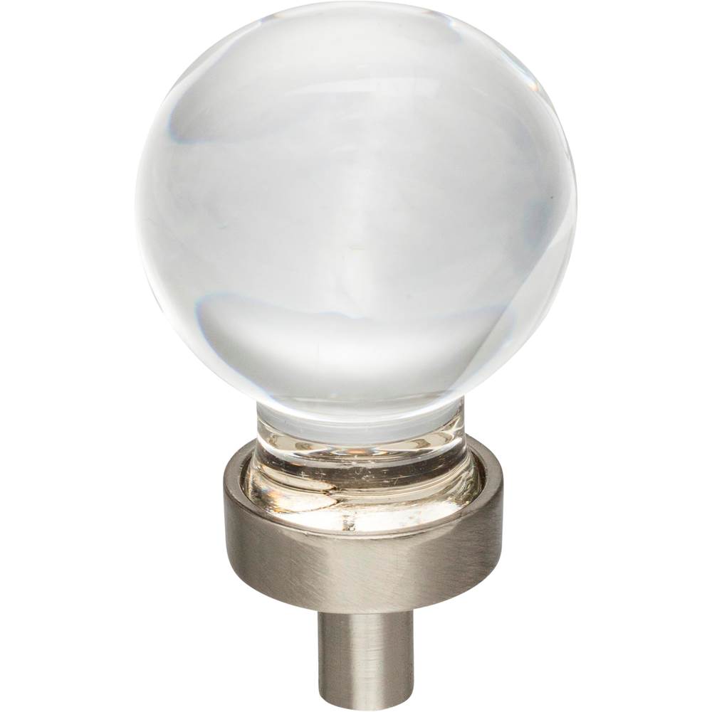 Jeffrey Alexander - 1-1/16'' Diameter Satin Nickel Sphere Glass Harlow Cabinet Knob - Satin Nickel