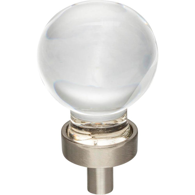 Jeffrey Alexander - 1-1/16'' Diameter Satin Nickel Sphere Glass Harlow Cabinet Knob - Satin Nickel