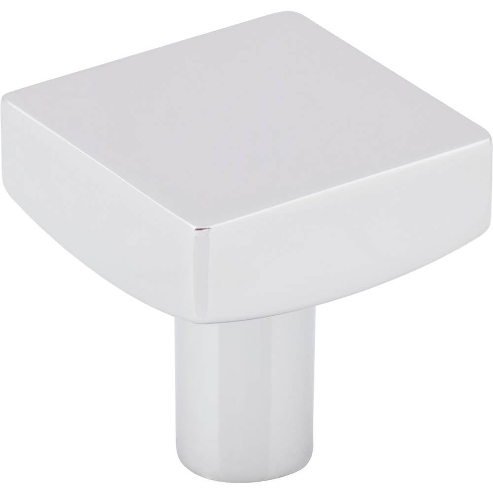 Jeffrey Alexander - 1-1/8'' Overall Length Polished Chrome Square Dominique Cabinet Knob - Polished Chrome
