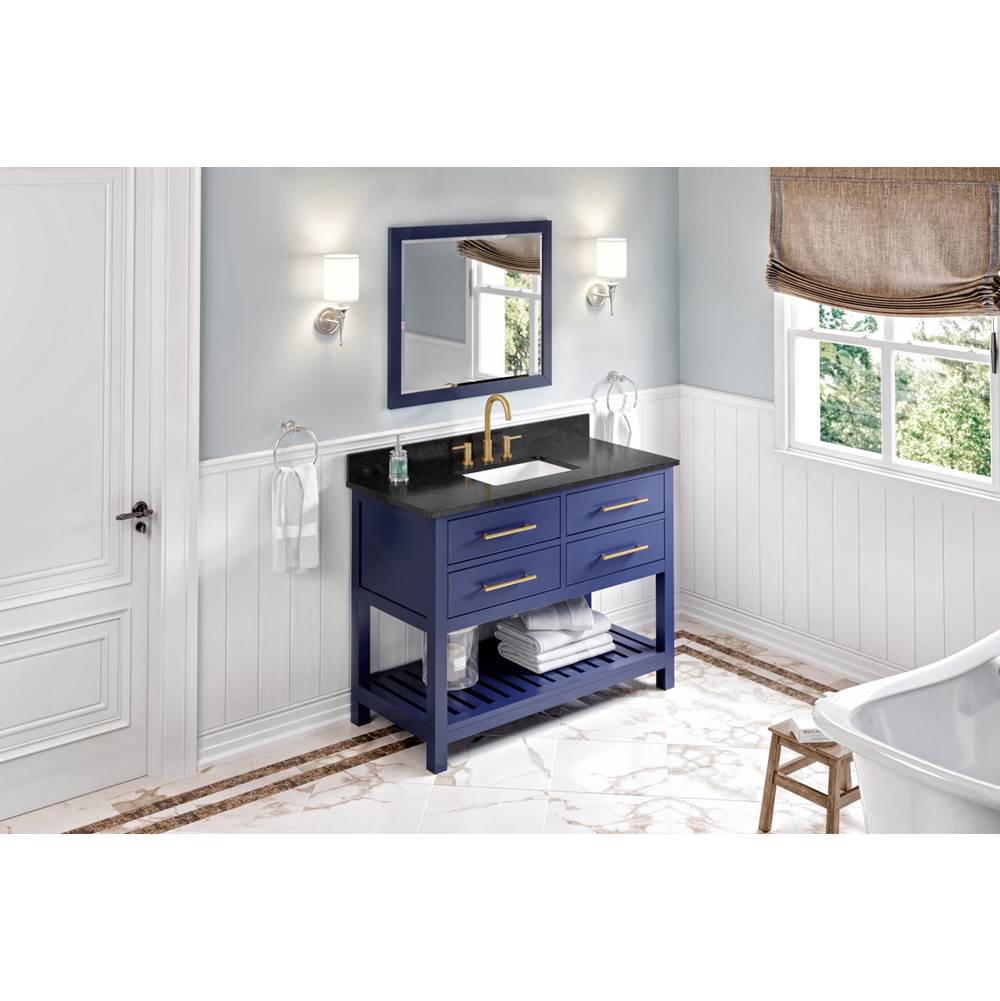 48'' Hale Blue Wavecrest Vanity, Black Granite Vanity Top, undermount rectangle bowl