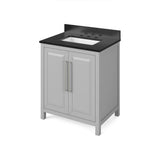 Jeffrey Alexander - 30'' Grey Cade Vanity, Black Granite Vanity Top, undermount rectangle bowl - Grey