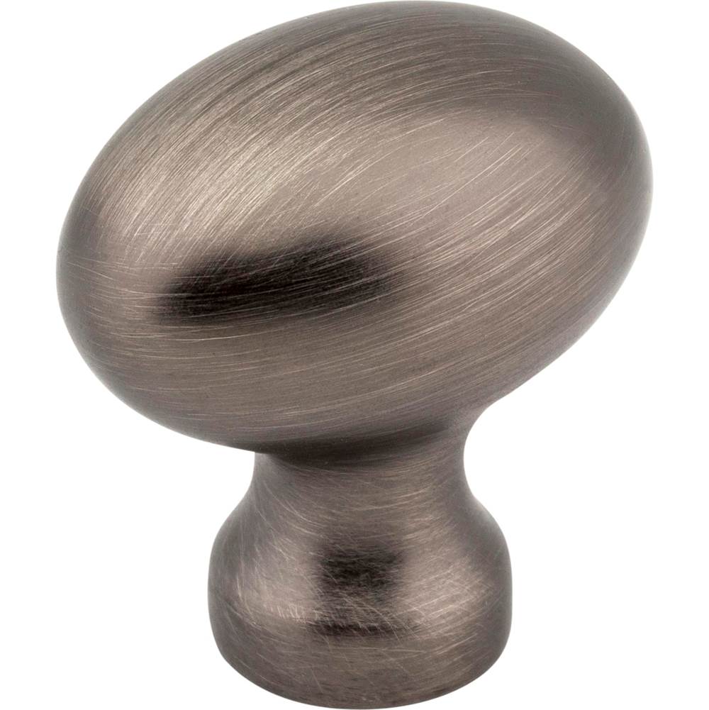 Jeffrey Alexander - 1-3/16'' Overall Length Brushed Pewter Football Bordeaux Cabinet Knob - Brushed Pewter