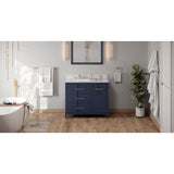 Jeffrey Alexander - 42'' Hale Blue Katara Vanity, left offset - Hale Blue