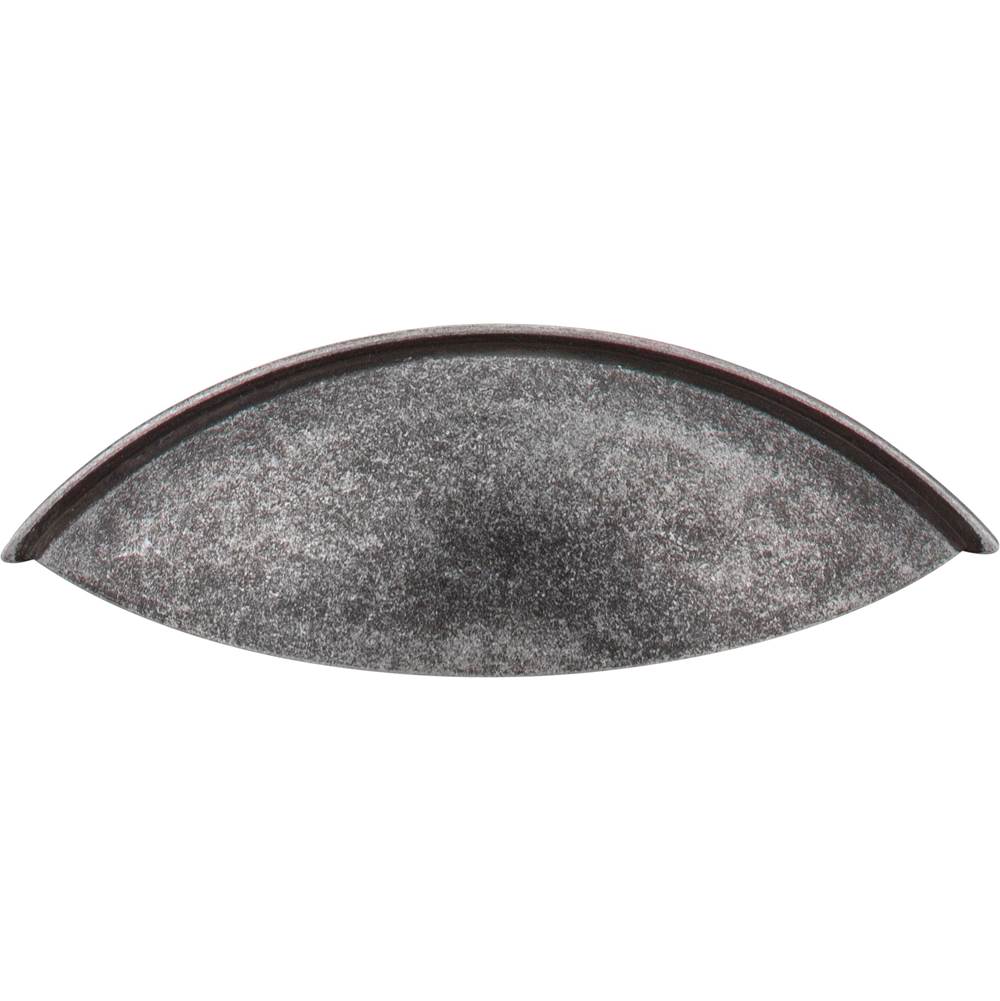 96 mm Center-to-Center Distressed Antique Silver Bordeaux Cabinet Cup Pull