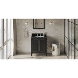 Jeffrey Alexander - 30'' Black Percival Vanity, Black Granite Vanity Top, Undermount Rectangle Bowl - Black
