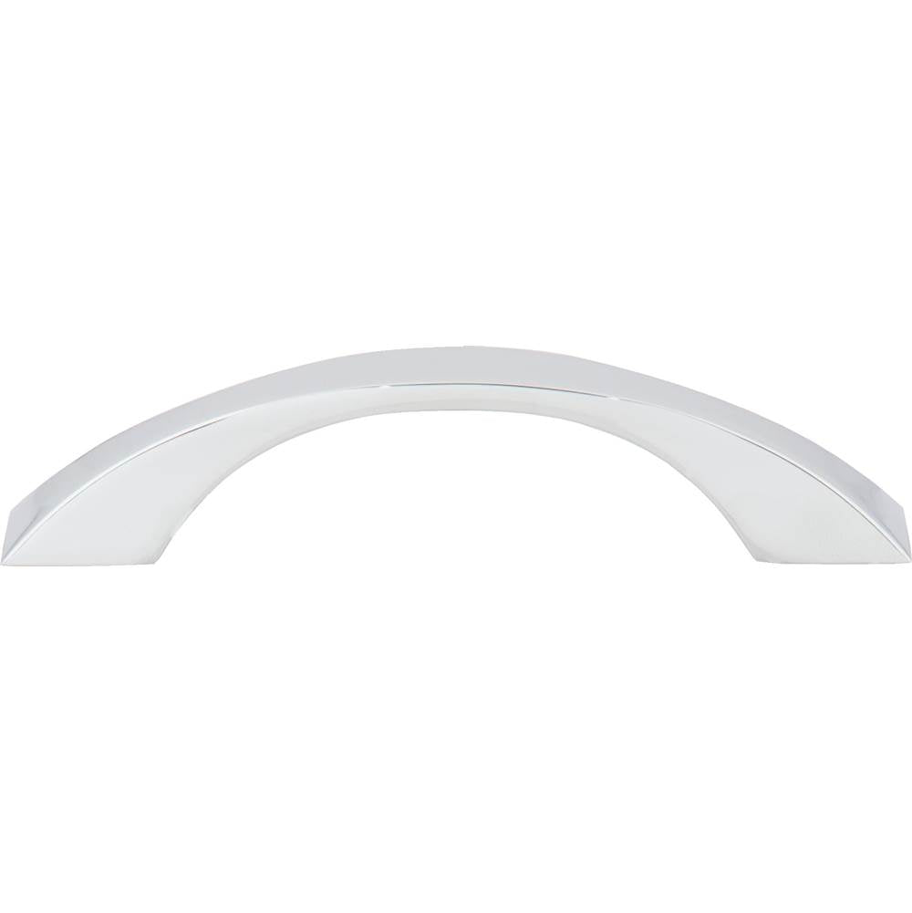 96 mm Center-to-Center Polished Chrome Flared Philip Cabinet Pull