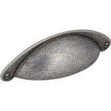 Jeffrey Alexander - 3'' Center-to-Center Distressed Antique Silver Lyon Cabinet Cup Pull - Distressed Antique Silver