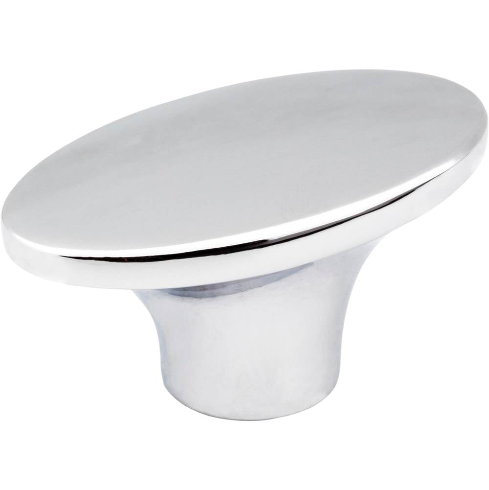 Jeffrey Alexander - 1-7/8'' Overall Length Polished Chrome Oval Hudson Cabinet Knob - Polished Chrome