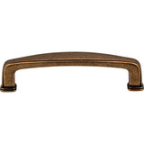 96 mm Center-to-Center Lightly Distressed Antique Brass Square Milan 1 Cabinet Pull