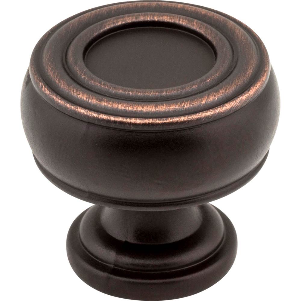 Jeffrey Alexander - 1-3/16'' Diameter Brushed Oil Rubbed Bronze Barrel Bremen 2 Cabinet Knob - Brushed Oil Rubbed Bronze