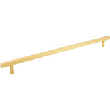 Jeffrey Alexander - 18'' Center-to-Center Brushed Gold Square Dominique Appliance Handle - Brushed Gold