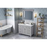 Jeffrey Alexander - 48'' Grey Chatham Vanity, White Carrara Marble Vanity Top, undermount rectangle bowl - Grey
