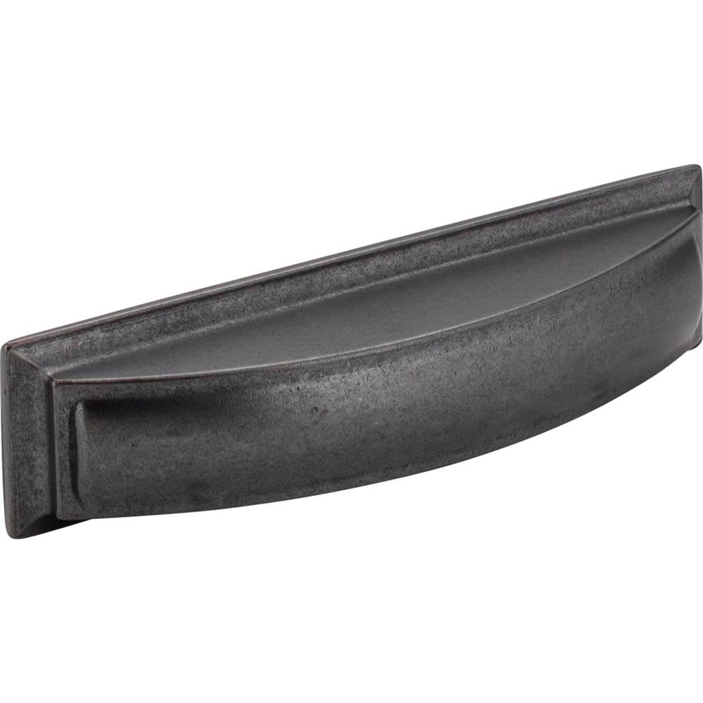 Jeffrey Alexander - 96 mm Center-to-Center Gun Metal Square Annadale Cabinet Cup Pull - Gun Metal