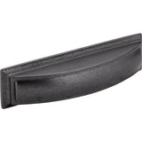Jeffrey Alexander - 96 mm Center-to-Center Gun Metal Square Annadale Cabinet Cup Pull - Gun Metal