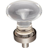 1-1/4'' Overall Length Satin Nickel Football Glass Harlow Cabinet Knob