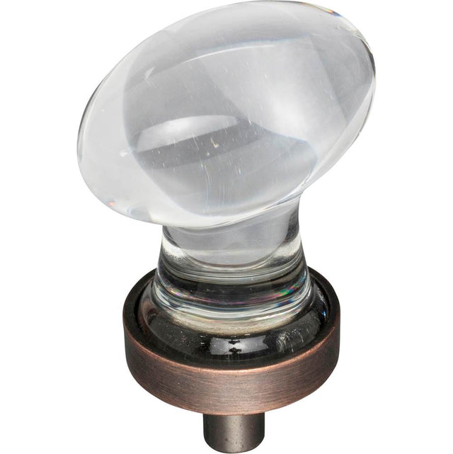 Jeffrey Alexander - 1-1/4'' Overall Length Brushed Oil Rubbed Bronze Football Glass Harlow Cabinet Knob - Brushed Oil Rubbed Bronze