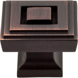 1-1/4'' Overall Length Brushed Oil Rubbed Bronze Square Delmar Cabinet Knob