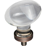 Jeffrey Alexander - 1-5/8'' Overall Length Brushed Oil Rubbed Bronze Football Glass Harlow Cabinet Knob - Brushed Oil Rubbed Bronze