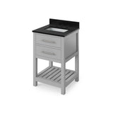 Jeffrey Alexander - 24'' Grey Wavecrest Vanity, Black Granite Vanity Top, undermount rectangle bowl - Grey