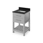 Jeffrey Alexander - 24'' Grey Wavecrest Vanity, Black Granite Vanity Top, undermount rectangle bowl - Grey
