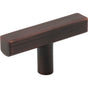 Jeffrey Alexander - 2-1/4'' Brushed Oil Rubbed Bronze Dominique Cabinet ''T'' Knob - Brushed Oil Rubbed Bronze