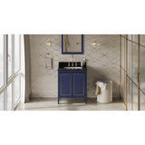 Jeffrey Alexander - 30'' Hale Blue Percival Vanity, Black Granite Vanity Top, Undermount Rectangle Bowl - Hale Blue