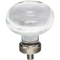 Jeffrey Alexander - 1-3/4'' Diameter Brushed Pewter Button Glass Harlow Cabinet Knob - Brushed Pewter