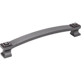Jeffrey Alexander - 160 mm Center-to-Center Gun Metal Square Delmar Cabinet Pull - Gun Metal