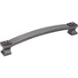 Jeffrey Alexander - 160 mm Center-to-Center Gun Metal Square Delmar Cabinet Pull - Gun Metal