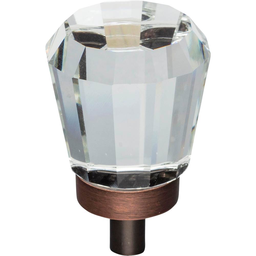 Jeffrey Alexander - 1'' Overall Length Brushed Oil Rubbed Bronze Faceted Glass Harlow Cabinet Knob - Brushed Oil Rubbed Bronze