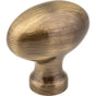 Jeffrey Alexander - 1-9/16'' Overall Length Brushed Antique Brass Football Lyon Cabinet Knob - Brushed Antique Brass