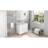 Jeffrey Alexander - 36'' White Cade Vanity, left offset - White