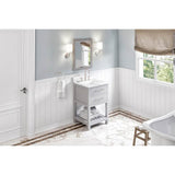 24'' Grey Wavecrest Vanity, Calacatta Vienna Quartz Vanity Top, undermount rectangle bowl