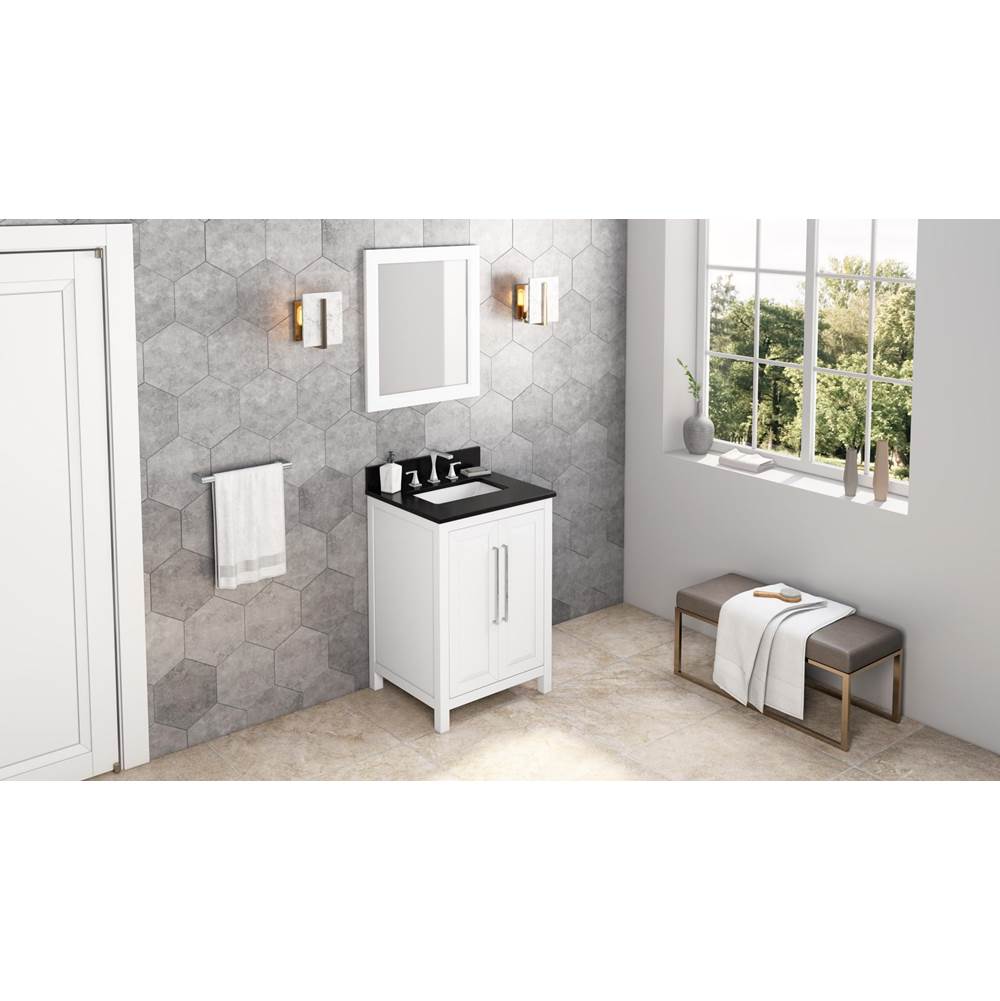24'' Black Cade Vanity, Black Granite Vanity Top, undermount rectangle bowl
