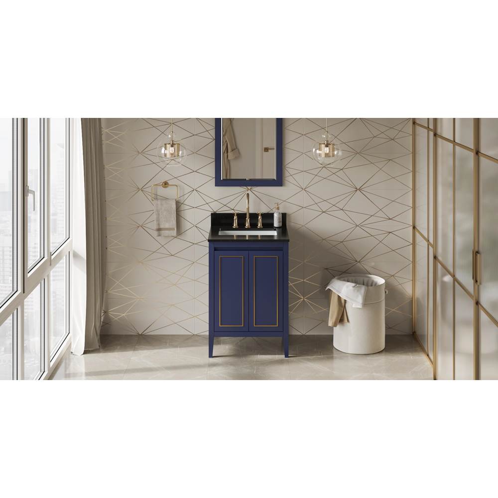 Jeffrey Alexander - 24'' Hale Blue Percival Vanity, Black Granite Vanity Top, Undermount Rectangle Bowl - Hale Blue