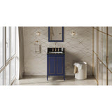 Jeffrey Alexander - 24'' Hale Blue Percival Vanity, Black Granite Vanity Top, Undermount Rectangle Bowl - Hale Blue