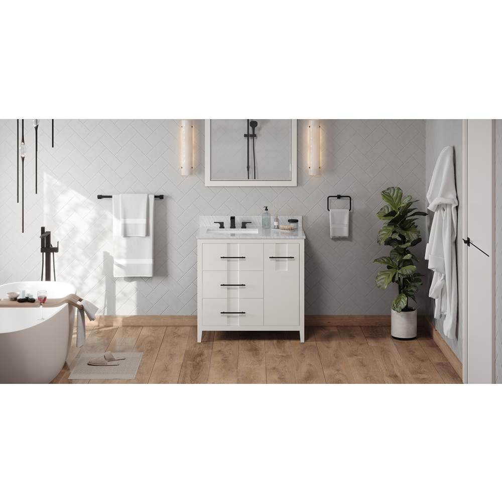 Jeffrey Alexander - 36'' White Katara Vanity, left offset - White